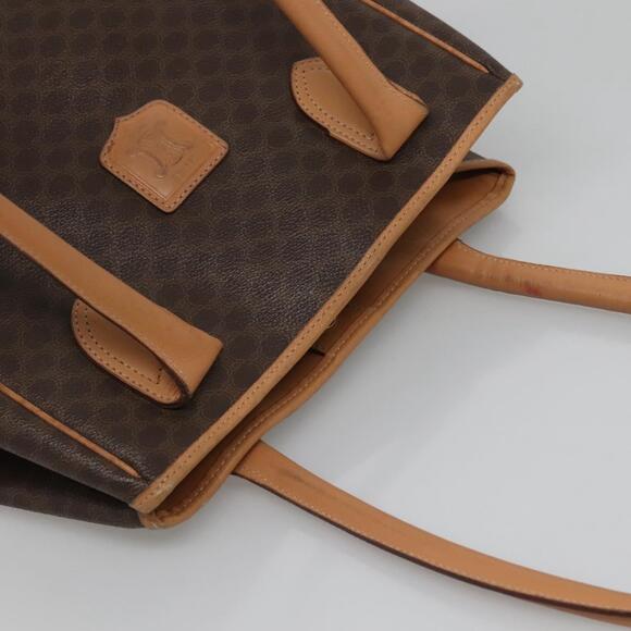 CELINE Macadam Canvas Tote Bag Pvc Leather Brown Gold - Picture 6 of 12